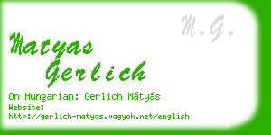 matyas gerlich business card